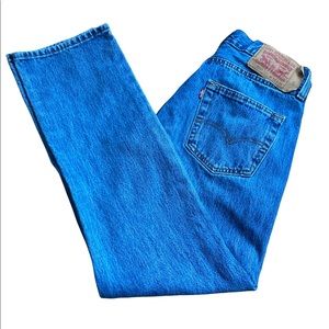 Levi 501 Button Fly Vintage Feel Blue Jeans Excellent Condition